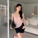 闰熙CECLLIA正品韩版U领冰凉感无袖背心T恤女夏季宽松休闲上衣 3