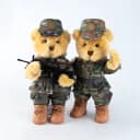 【魔术贴可转动】军人兵哥哥小熊战士公仔退伍纪念品生日结婚礼物 5