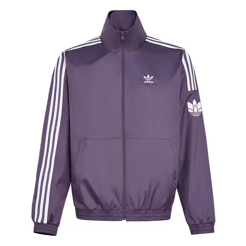 通勤百搭三条纹休闲运动夹克外套男女春秋adidas阿迪达斯三叶草
