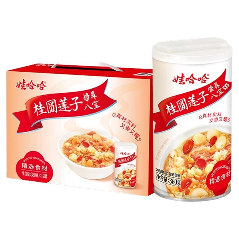 娃哈哈桂圆莲子八宝粥整箱即食罐装早餐粥哇哈哈官方旗舰送礼佳品