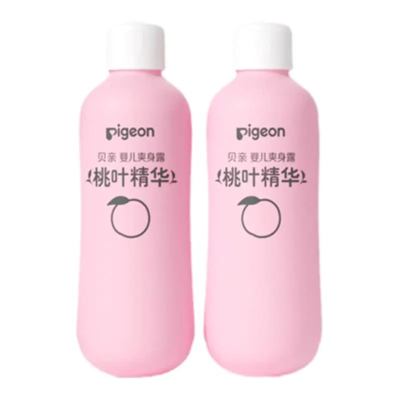 贝亲桃子水套组桃叶精华婴儿舒缓补水爽身水2瓶爽身粉官方旗舰店