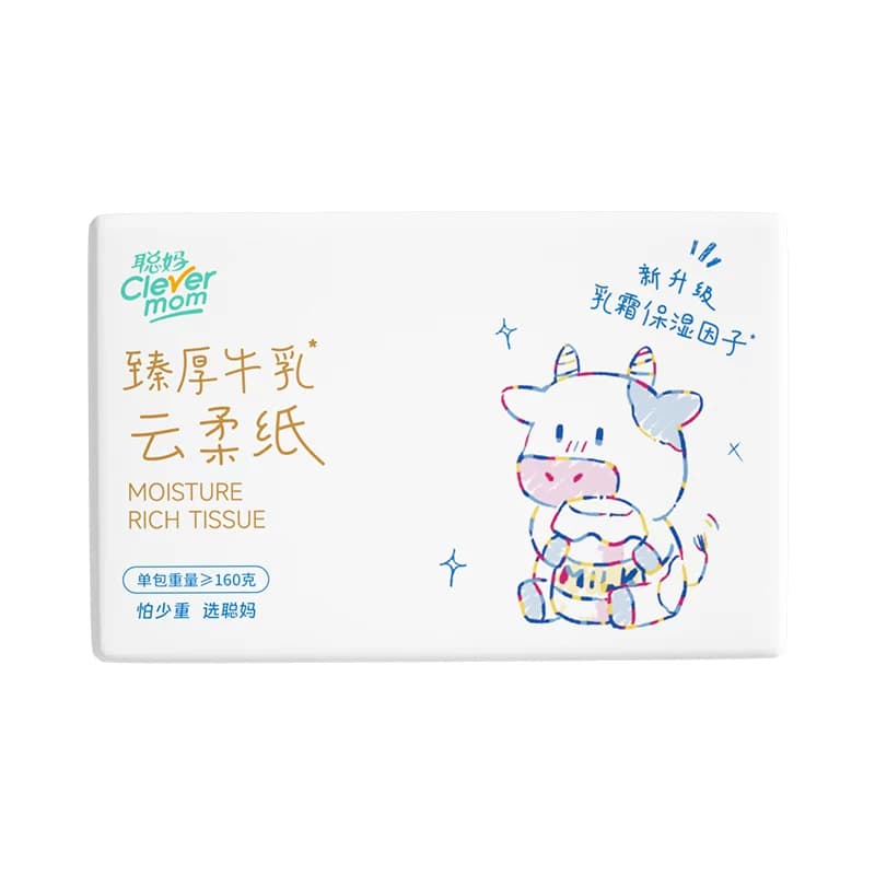 聪妈婴儿纸巾抽纸柔纸巾360张新生宝宝专用乳霜云柔巾保湿牛乳纸