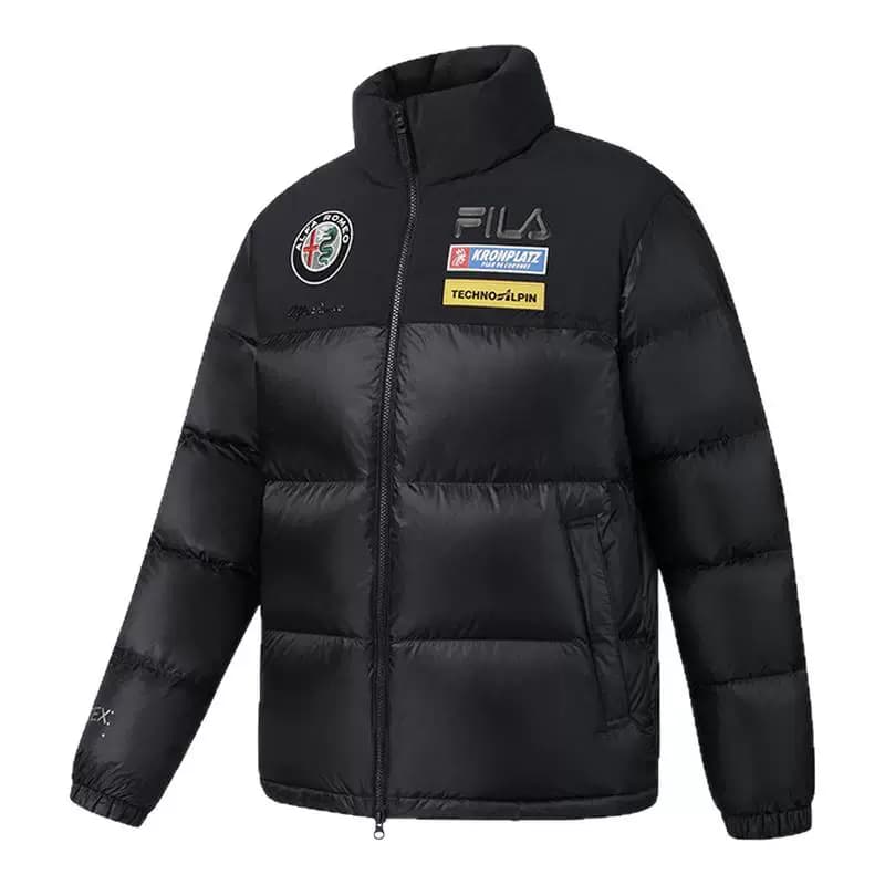 FILA 斐乐官方男士羽绒服2025冬季新款滑雪运动撞色立领保暖外套