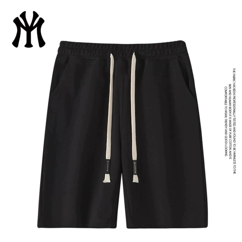 MYJU官方正品潮牌白色五分裤男女休闲运动短裤抽绳中裤H